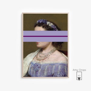Altered Vintage Portrait Art Print: Dipped Blue Woman (Downloadable)