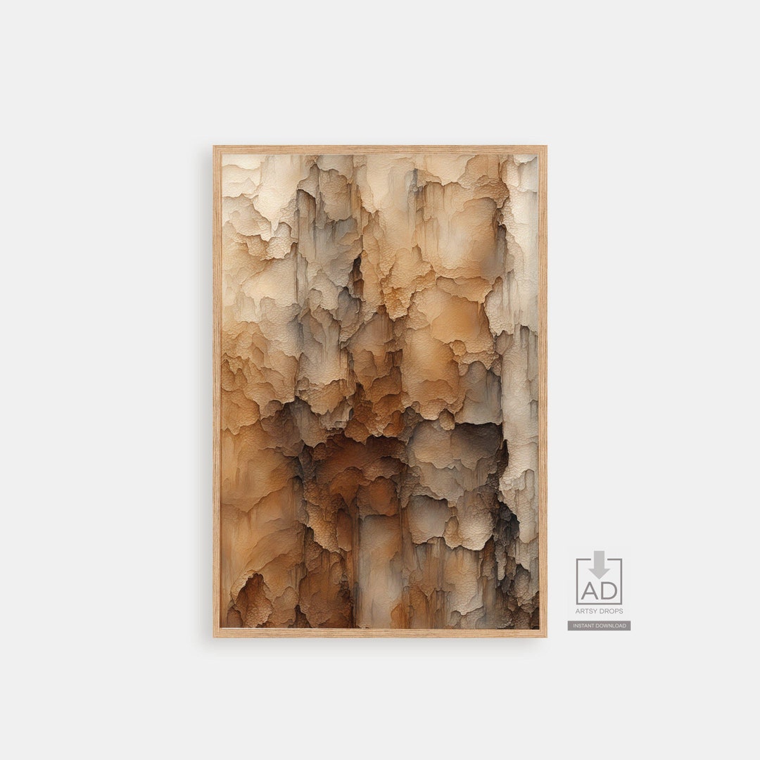 Abstract Earth Tones Digital Art Print Wall Decor Modern Watercolor ...