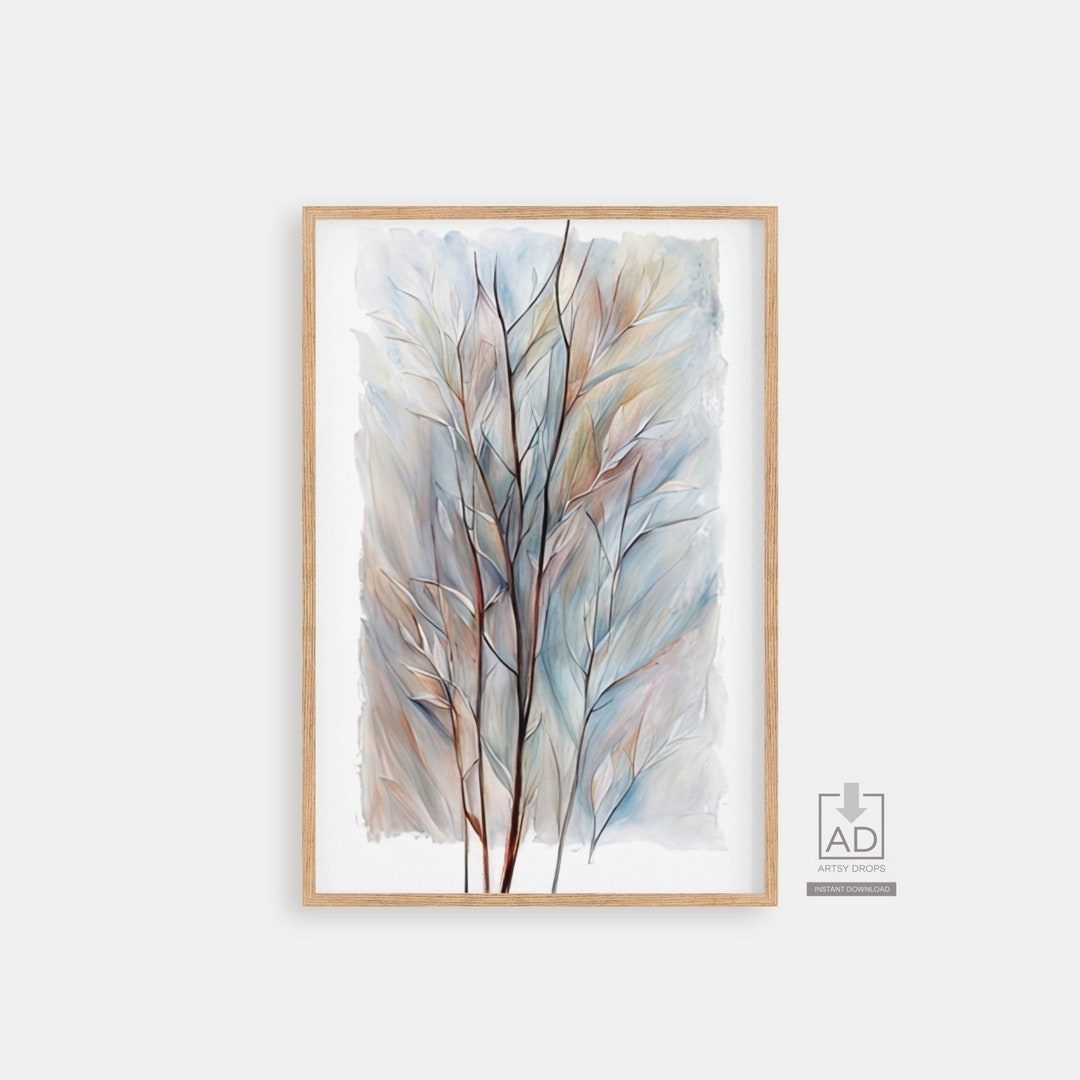 Abstract Botanical Art Print: Watercolor Leaf Painting (digital ...
