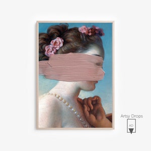Ethereal Altered Portrait Canvas Print - Surreal Vintage Woman Art Baroque Style
