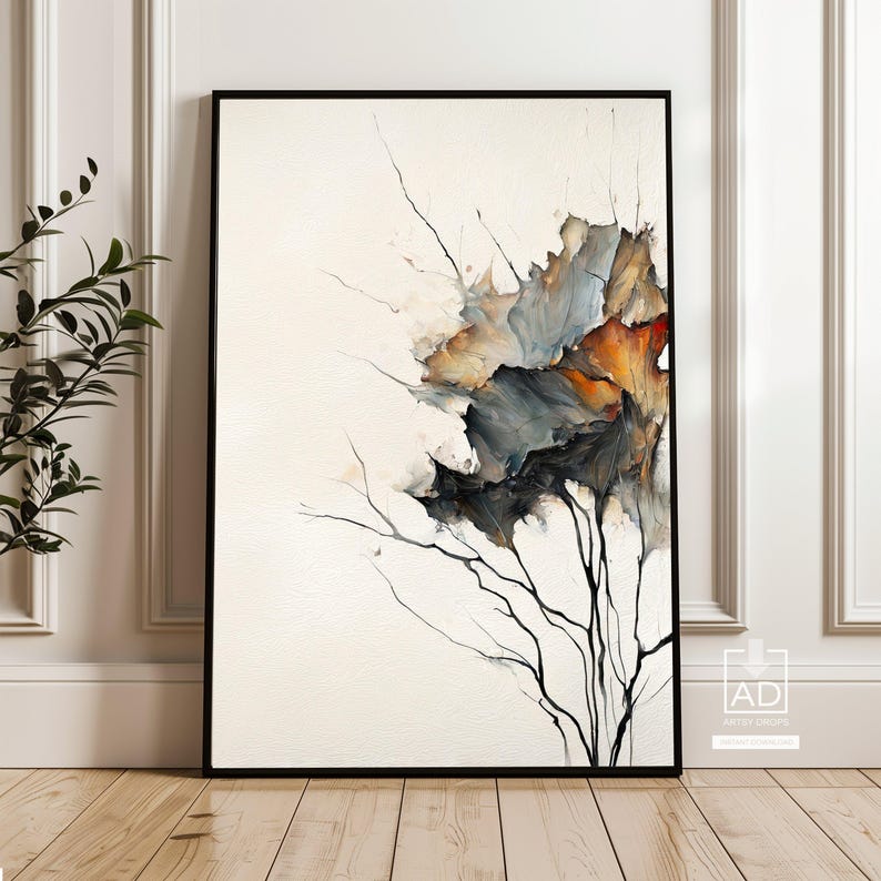 Abstract Tree Digital Art Print, Modern Wall Art, Minimalist Decor