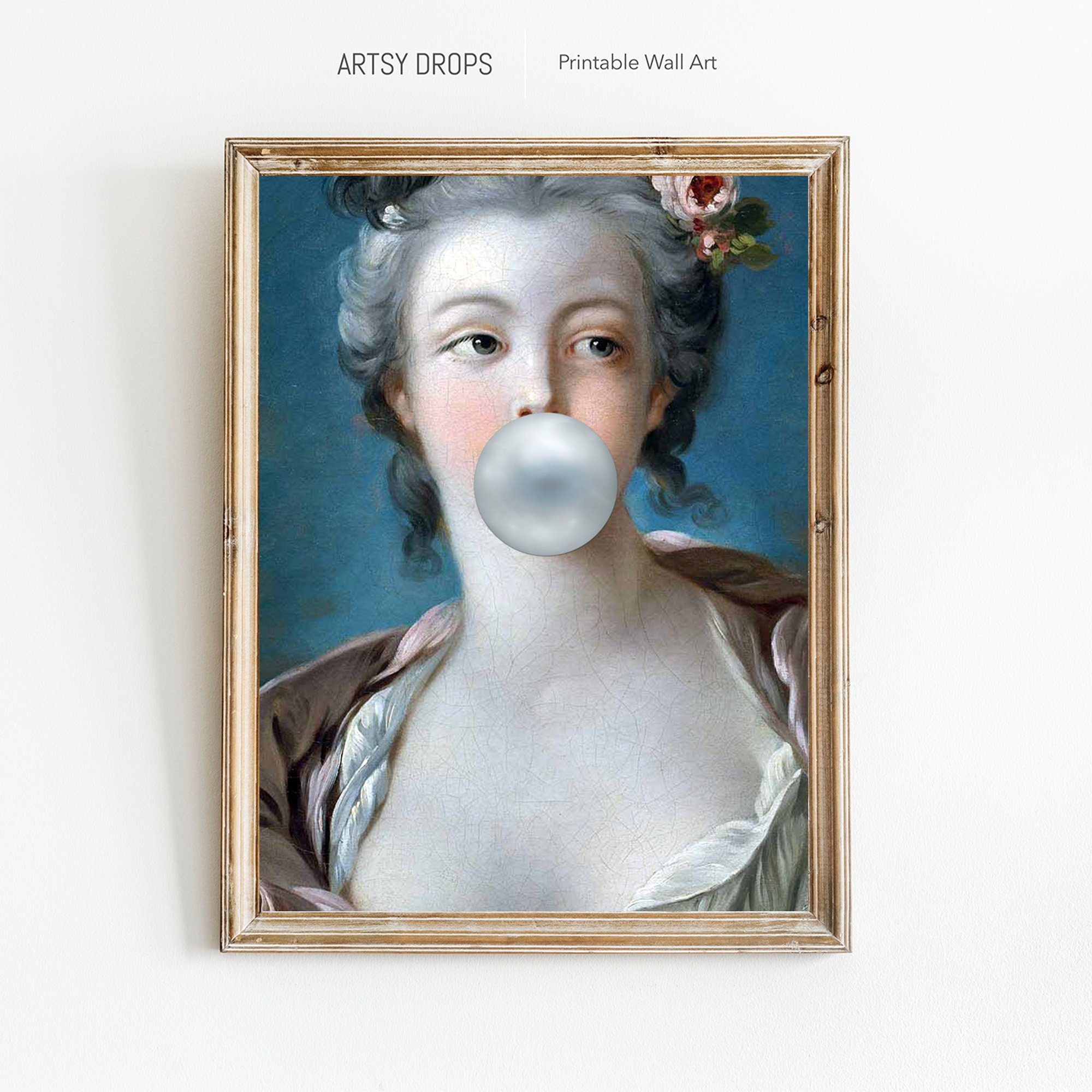 絵画 bubble gum Vintage Bubblegum Sophisticated Madame Altered Portrait