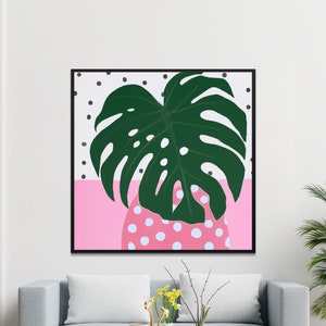 Palm Tree Abstract Floral Wall Art - Square Print - Modern and Printable - Floral Palm Tree Print