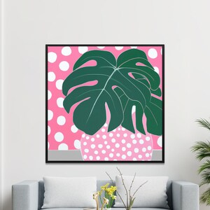 Abstract Floral Palm Tree Wall Art - Square Print - Modern Floral Abstract - Printable 173