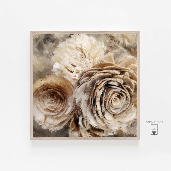 Downloadable Art Prints / Fall Roses Floral  / Floral Art Bouquet / Botanical Digital Art /  Printable Art Floral /  Instant Download Art