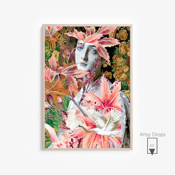 Mixed Media Art Collage: Modern Abstract Wall Art (digital