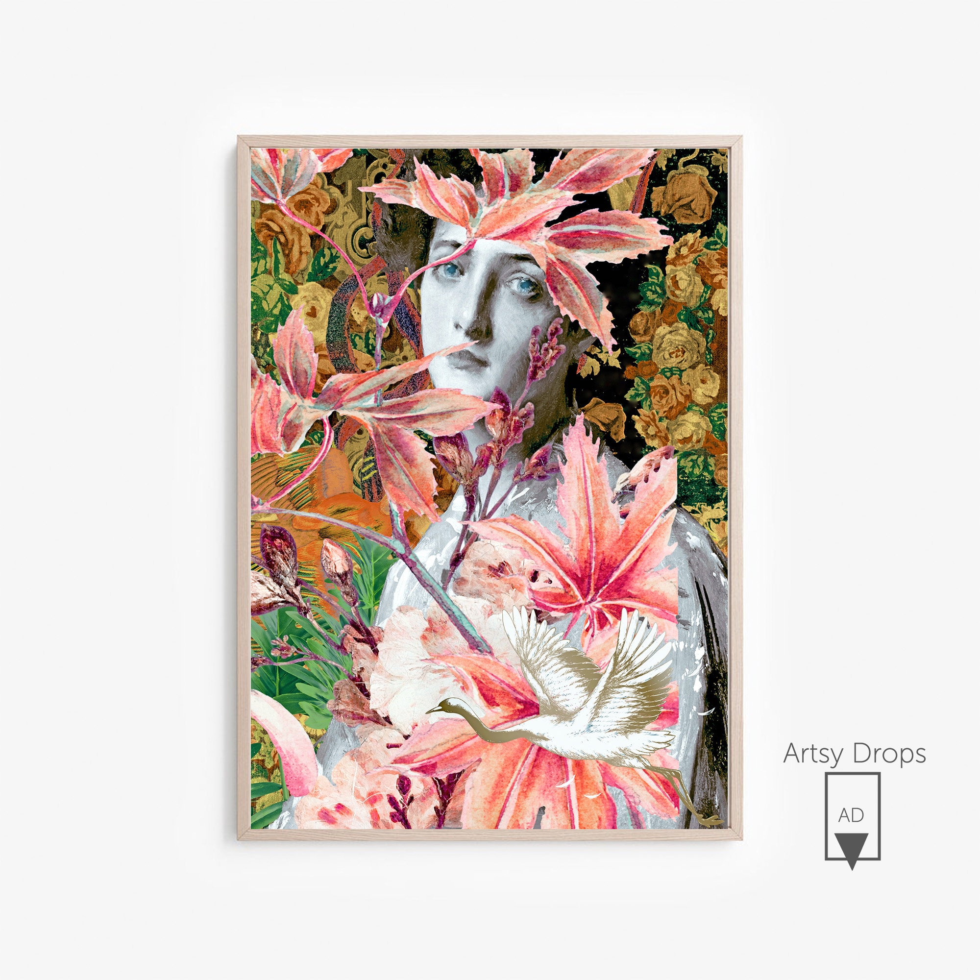 Mixed Media Art Collage: Modern Abstract Wall Art (digital