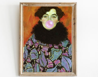 アール・ヌーヴォー風バブルガム・プリント：改変されたクリムトの