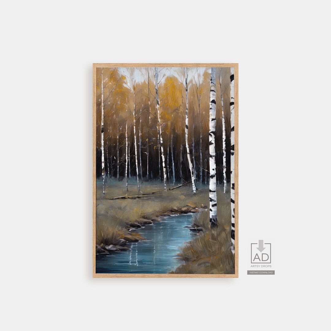 Autumn Birch Tree Forest Art Print: Scenic Landscape (digital Download ...
