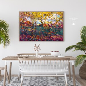 Fall Landscape Downloadable Print - Antique Farmhouse Decor - Vintage Landscape Painting