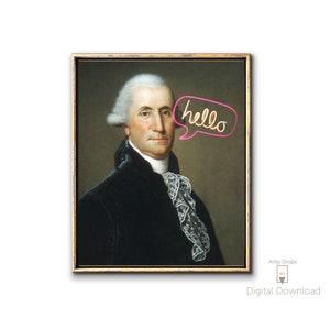 a painting of a man with a speech bubble above his head