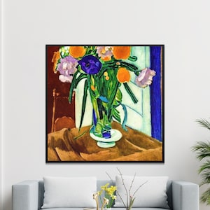 Vintage Botanical Square Print - Digital Download - Modern Floral Painting
