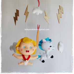 Hercules & Pegasus Baby Mobile: Antique Greece Nursery Decor