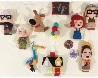 UP Baby Ornaments Nursery Ornaments Inspired by Disney UP House Balloons Nursery Decor Carl Ellie Color Ballons Happy Birthday Gifts Shower