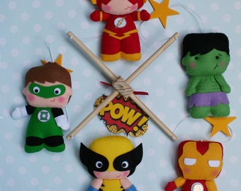 Baby Mobile Super Heroes Baby Crib Superheroes Nursery Decor Furniture Baby Crib Mobile Felt Mobile Super Heroes Mobile Baby Shower Gifts