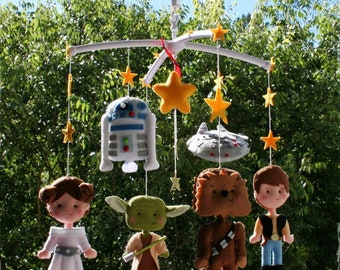 Star Wars Baby Mobile: Handmade Felt Plush Characters