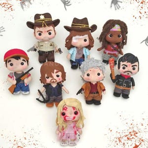 Individual ornaments The Walking Cute Inspired by the serie The Walking Dead Michonne Rick Daryl Glenn Carl Negan Summer