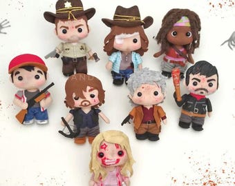 Individual ornaments The Walking Cute Inspired by the serie The Walking Dead Michonne Rick Daryl Glenn Carl Negan Summer