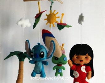 Lilo and Stitch Baby Crib Mobile: Ohana Hawaiian Nursery Decor