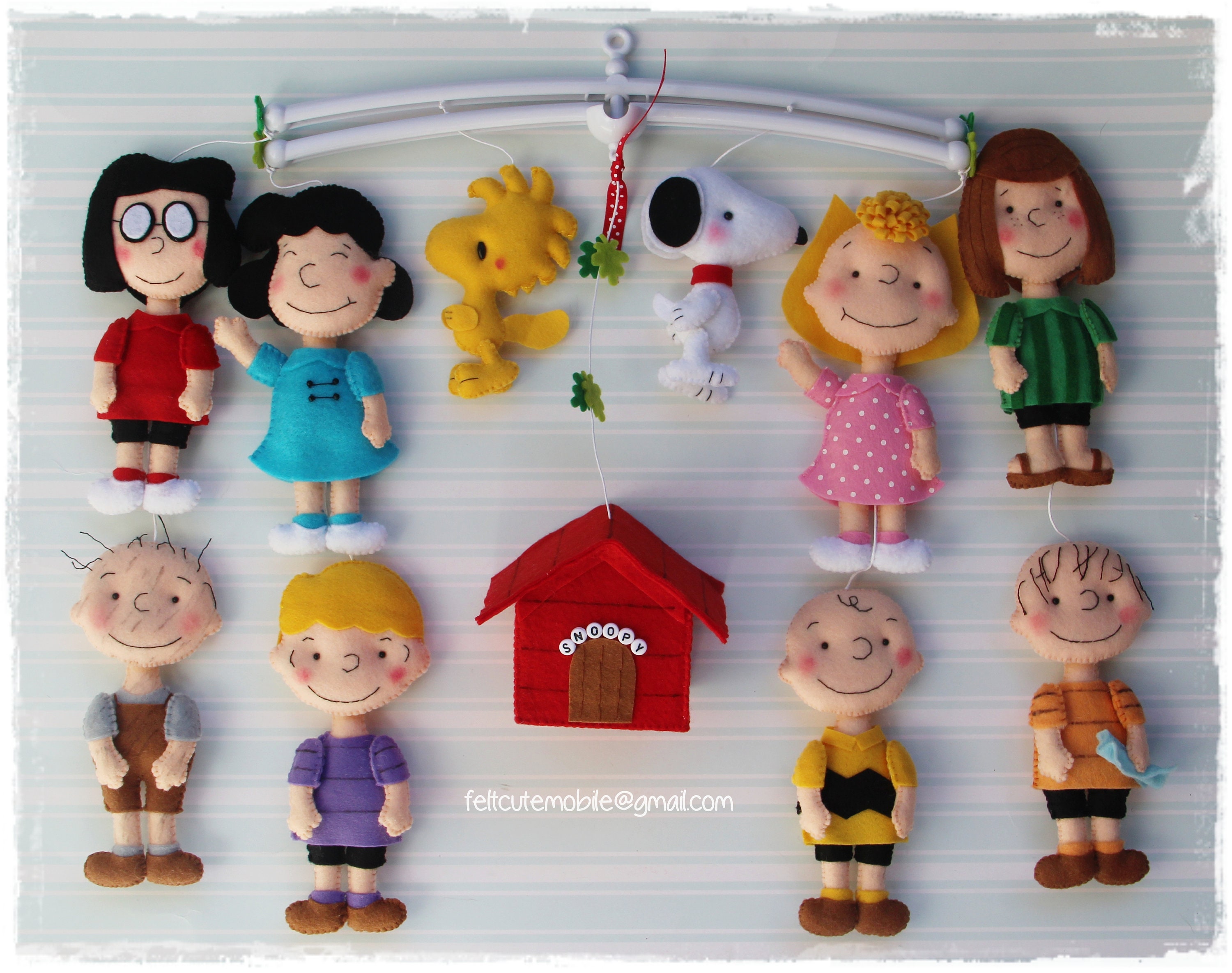 Big Peanuts Snoopy Nursery Decor Ceiling Vintage Crib Mobile Etsy