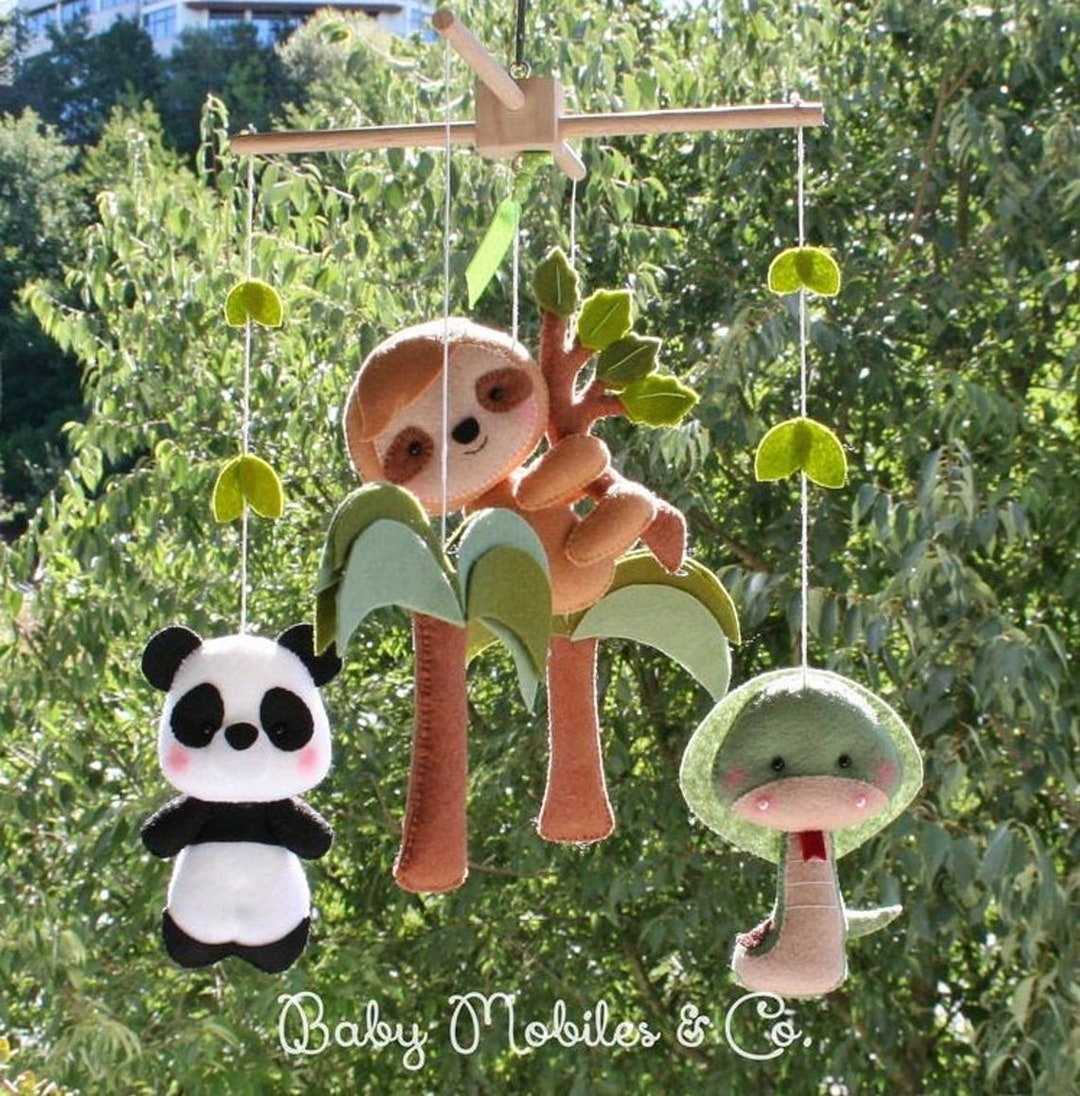 Felt Mobile Baby Crib Mobile Baby Cot Mobile Safari Jungle Animals