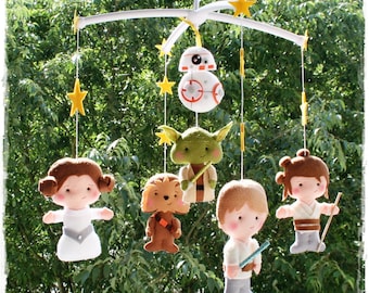 Star Wars Baby Mobile: Handmade Felt Characters Crib Decor