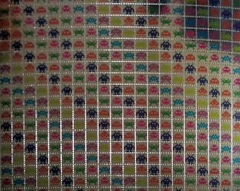 Blotter art/Space Invader with metallic finish: 400-tab Double sided sheet (7 inch X 7 inch)/Rare blotter!