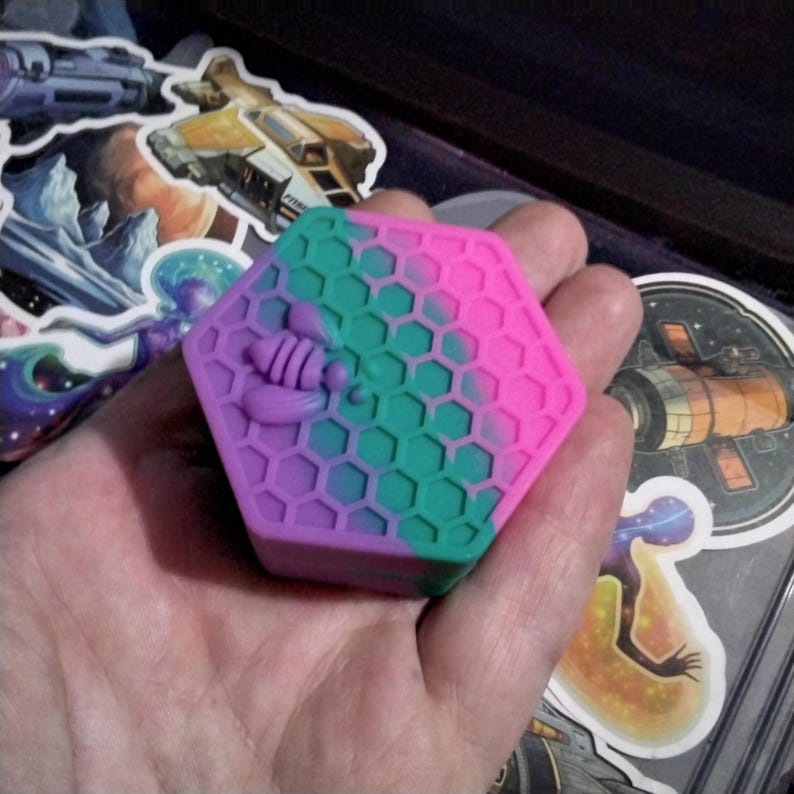 Hexagonal Beehive Silicone Stash containers 》New color choices!!! Purple/Teal/Pink