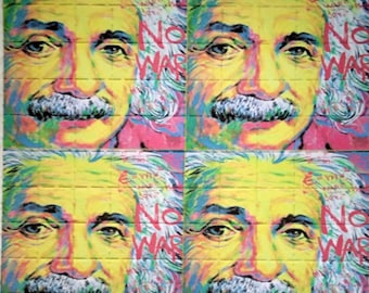 Blotter art/Albert Einstein "NO WARS": 100-tab sheet 3.5 inch by 3.5 inch