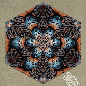 Blotter art/Infinity 3d Geometric Shiva hexagonal 600-tab sheet 7 inch by 8 inch