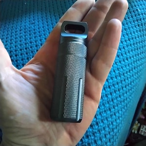 Large Stash Containers With Personalized Handmade Paracord Extension and Locking Carabiner:(1.18 inch X 3.78 inch) Gray