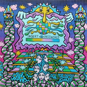 LE Droid25 blotter art/Insert Password 900-tab sheet 7.5 inch by 7.5 inch/Rare blotter!!!