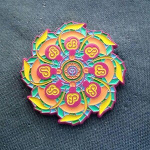 LE EDM Mandala Bass music enamel glow pin (1.5 inch diameter):Inspired by DailyBread