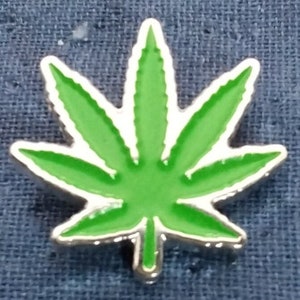 Pot Leaf enamel pin 1 inch by 1 inch