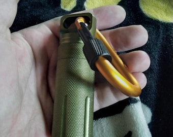 Large Stash Containers With Personalized Handmade Paracord Extension and Locking Carabiner:(1.18 inch X 3.78 inch)