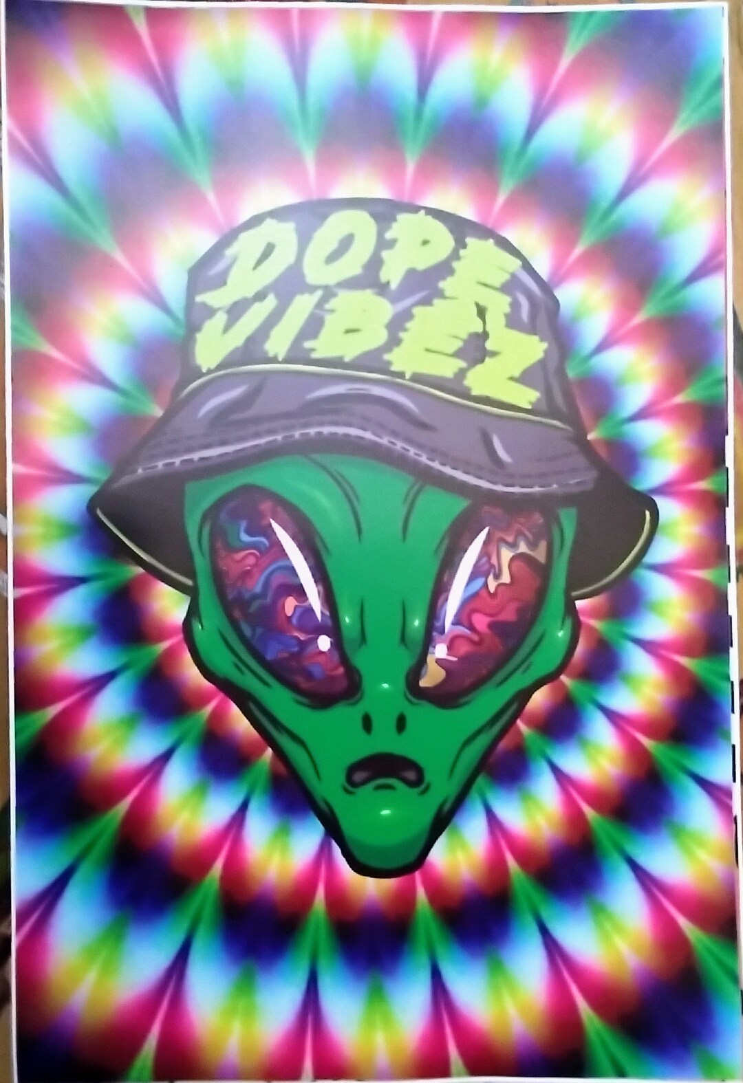Huge Psychedelic Poster Decal/dope Vibes Alien 7.8 Inch by Etsy