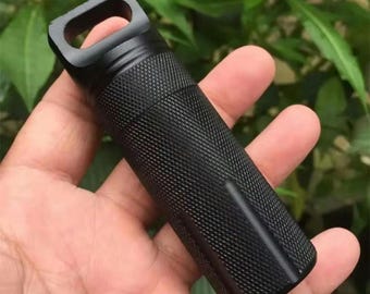 Contenedores de almacenamiento grandes con extensión de paracord hecha a mano personalizada y mosquetón con cierre: (1,18 pulgadas x 3,78 pulgadas)