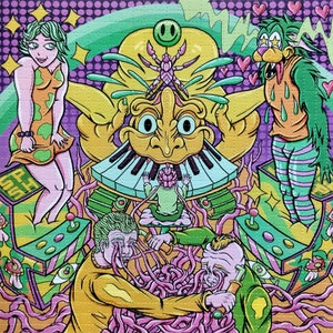 LE Droid25 blotter art/Organ Player 900-tab sheet 7.5 inch by 7.5 inch/Rare blotter!!!
