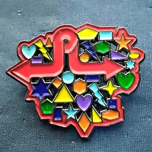 EDM Pretty Lights Shapes enamel pin 1.75 inch by 1.5 inch/Red Variant