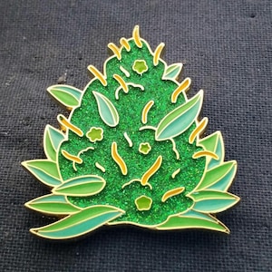 Heady Kush Bud enamel glitter pin 1.25 inch by 1.30 inch