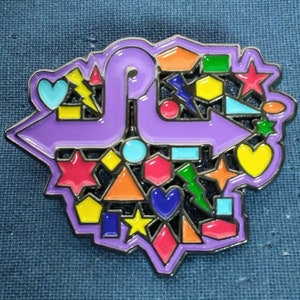 EDM Pretty Lights Shapes enamel pin 1.75 inch by 1.5 inch/Purple Variant