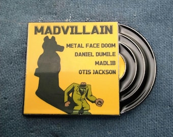 Hip-hop Rap record enamel pin (1.5 inch X 1.25 inch):Inspired by MF Doom