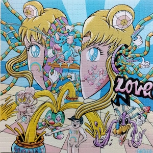 LE Droid25 blotter art/Sailor Moon Kinky Dirty Love 900-tab sheet 7.5 inch by 7.5 inch/Rare blotter!!!