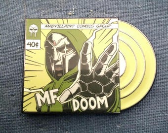 Hip-hop Rap record enamel pin (1.5 inch X 1.25 inch):Inspired by MF Doom