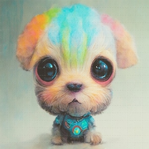 Blotter art/Adorable Alien Puppy Jin 400-tab sheet 7 inch by 7 inch
