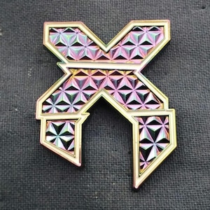 LE EDM Dubstep X 3d Molded Anodized Metal White Enamel Pin 1.25 inch by 1.5 inch/Limited Edition numbered on back