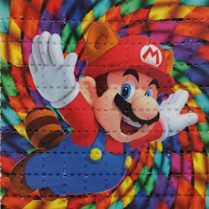 Blotter art/Super Mario Flying 100-tab sheet 2.5inch by 2.5inch