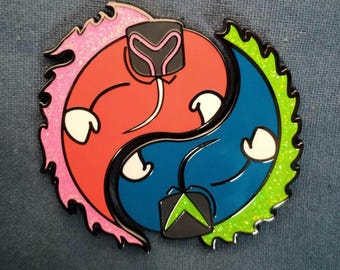 LE EDM Yin-yang Hard Enamel Pin Set (2 inch by 2 inch):Inspired by Ganja White Night