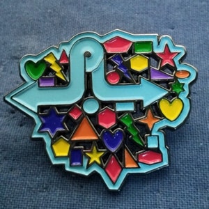 EDM Pretty Lights Shapes enamel pin 1.75 inch by 1.5 inch/Blue Variant
