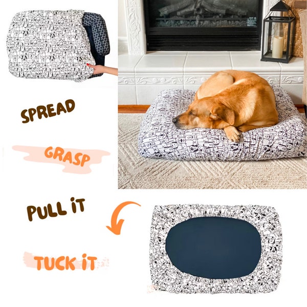 Washable Pet Bed Covers - NEW PATTERNS!!! - Fitted sheet for dogs, cats and other pet beds